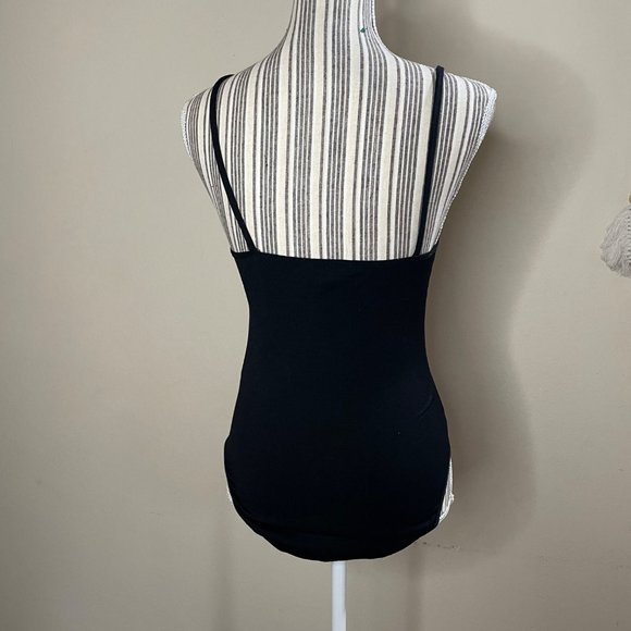 TOPSHOP Ribbed Stretchy Black Bodysuit Size 12 - Picture 4 of 12